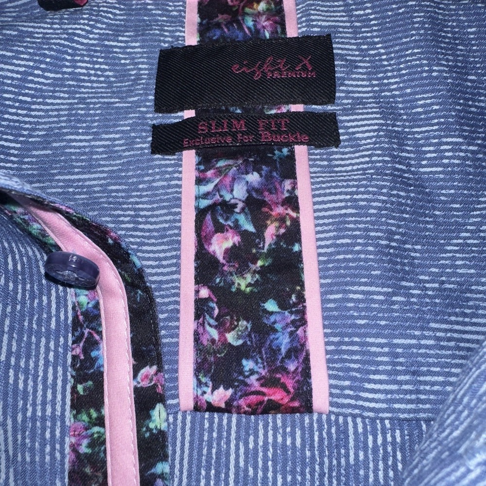 Eight X Men's Slim Fit Floral Paisley W/ Pink And Vibrant Floral Accent Sz XL - Picture 3 of 9